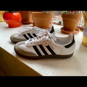 White Adidas sambas